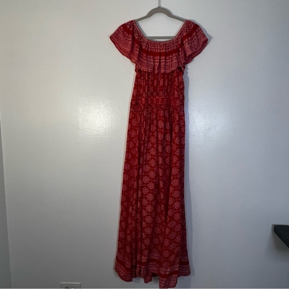 Talisman | Vici red Maisie print off the shoulder maxi dress Women’s size XS - Picture 8 of 13